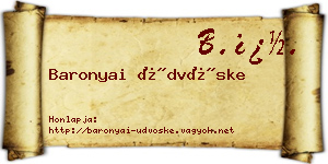 Baronyai Üdvöske névjegykártya
